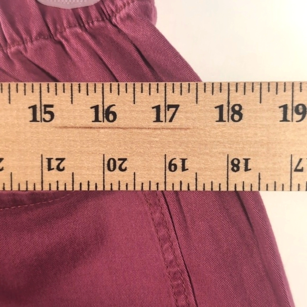 NWT Gloria Vanderbilt Utility Cargo Shorts Light Maroon Size Large | Stretch - Picture 16 of 16